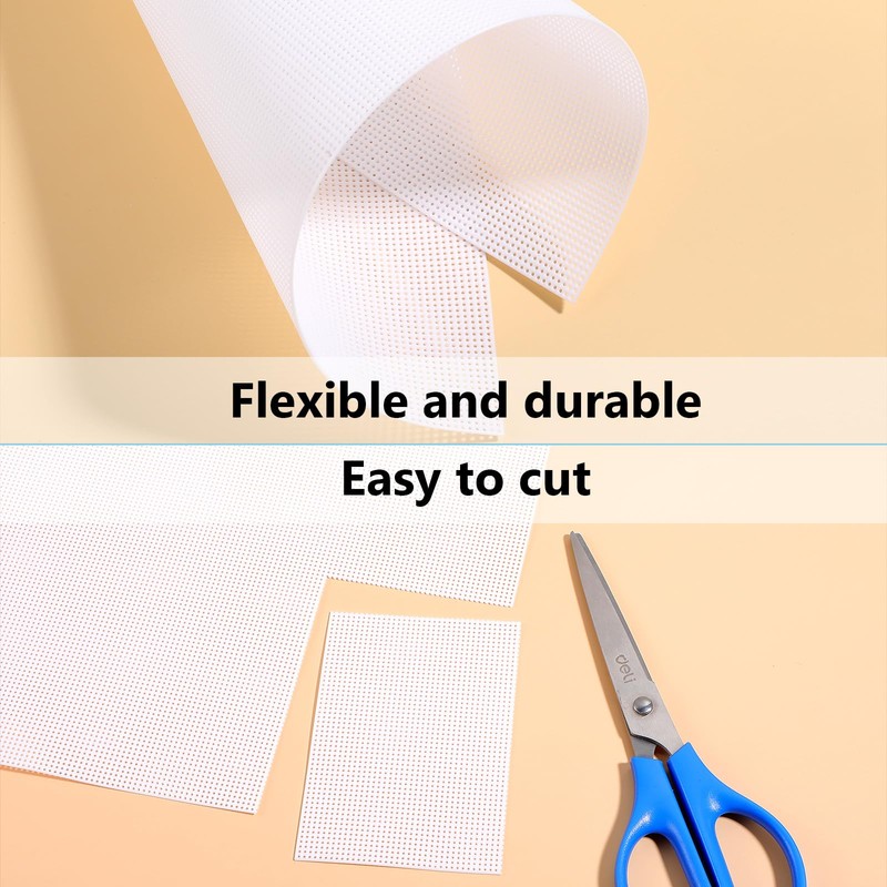 6 PCS Plastic Canvas Sheets, 14 Ct Plastic Mesh Fabric