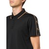 GUESS Mens Eco Quattro G Tape Polo, Jet Black/Coconut Latte