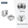 sourcing map M6-1x5 Square Nuts, 304 Stainless Steel Coarse Thread