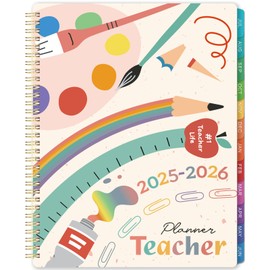 Teacher Planner 2025-2026 - Teacher Lesson Planners 2025-2026 from July 2025- June 2026, Academic Planner for School Year with Colorful Tabs and Inner Pocket, 8.5" x 11"