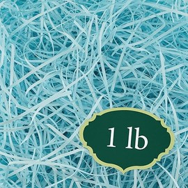 Arcadia Garden Products 1 lbs - Light Blue Straight Shredded Color Paper Filler Box Stuffing for Gift Wrapping & Crafts, Basket Filling, Confetti, Packaging & Shipping - RPS01LB