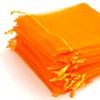Lautechco 100Pcs Organza Bags 3x4 inches Orange Organza Gift Bags