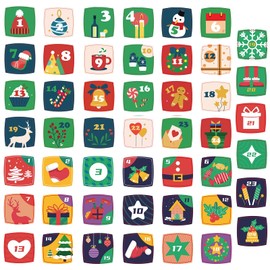 8 Sheet Christmas Advent Calendar Number Stickers 1-24 Cute Christmas Calendar Stickers for Crafting Christmas DIY Labels