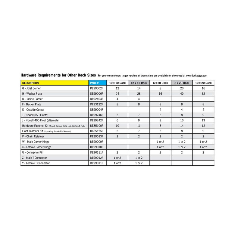 Dock Edge Floating Dock Heavy Duty Male Corner Hinge, Galvanized