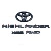 Toyota 2020-2025 HIGHLANDER XSE AWD Gloss Black EMBLEM OVERLAY KIT