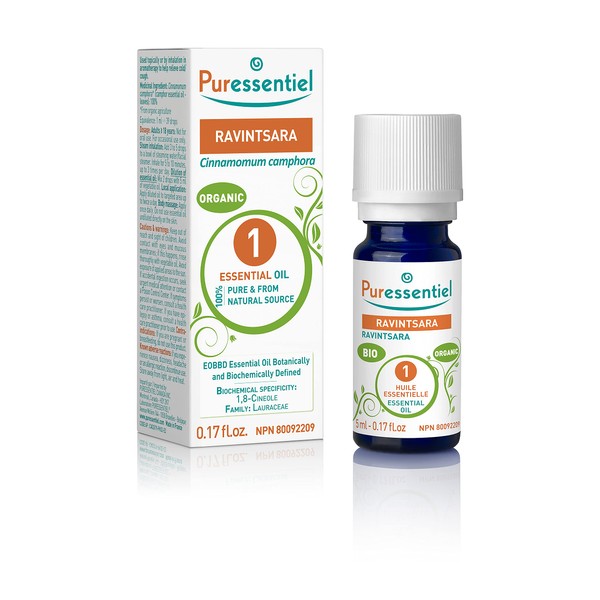 PURESSENTIEL - Ravintsara Organic Essential Oil - Used in aromatherapy