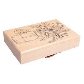 Rayher Wooden Stamp "Ein Strauß für dich", 7 x 10 cm, Wooden Stamp for Designing Cards, Envelopes, Gifts, Motif Stamp, Butterer Stamp 29249000