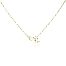 Mikovivi Women's Gold Heart-Shaped Letter Necklace, Gold-Plated Heart-Shaped Letter Necklace Gold Heart Initial Necklace Birthday Gift Valentine's Day Present for Women Girls (E)