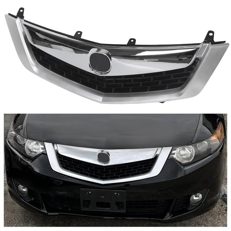 HECASA Front Grille Compatible with 2009 2010 ACURA TSX Silver