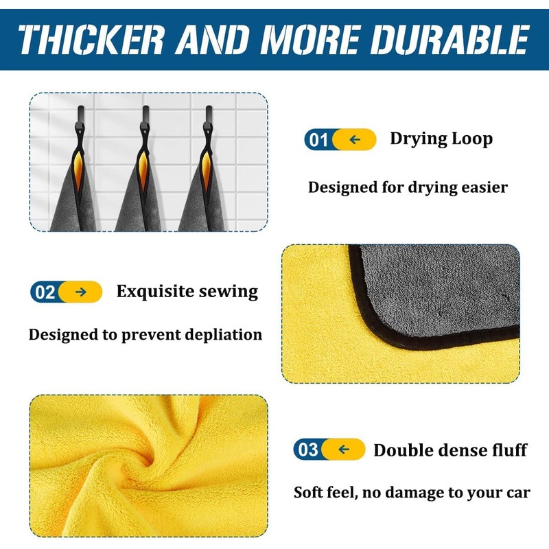 Microfiber Towel 5 Pack, Super Absorbent Drying Microfiber Cleaning Cloth
