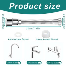 NHQ 360 Degree Swivel Tap Aerator, Tap Extension, Tap Attachment Kitchen, Kitchen Tap Aerator, Tap Aerator for Home, Kitchen, Bathroom, Sink, 20 cm, White