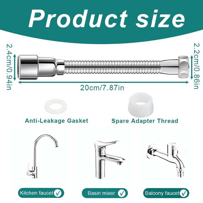 NHQ 360 Degree Swivel Tap Aerator, Tap Extension, Tap Attachment