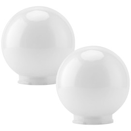 KOHAND 2 Pcs White Globe Lamp Shade, Acrylic Replacement Shade, Smooth Light Covers for Light Fixture Decorative, Lighting Replacement