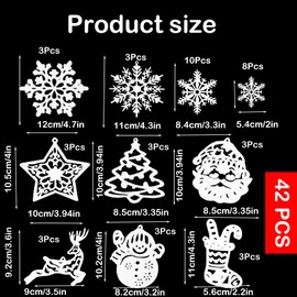 White Christmas Tree Decorations, 42 Pcs Christmas Decorations and Christmas Decorations White Christmas Tree Decorations Christmas Baubles for Winter Christmas Interior Decoration