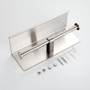 Double Toilet Paper Holder with Shelf Brushed Nickel Toilet Paper