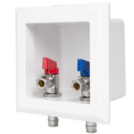 EFIELD Pex Pre-assembled Faucet Outlet Box, 1/2-Inch Pex-A Expansion F1960 Inlet with Installed 1/4-Turn Ball Valve For Hot & Cold Water Supply, Chrome Plate,(FC002)