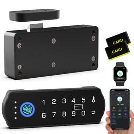 Smart Cabinet Lock, RFID Fingerprint Drawer Lock with Keypad Bluetooth APP, Biometric Electronic Digital Baby Proofing Cabinet Drawer Locks for Kitchen Cupboard Furniture