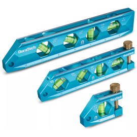 DURATECH 3-Piece Level Tool Set, Magnetic Torpedo Level Included 2.5", 6.25", 8"