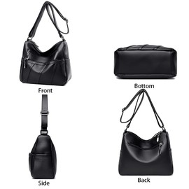 Crossbody Bag for Womens Multi Pocket Shoulder Bag Ladies Small Satchel with Adjustable Shoulder Strap