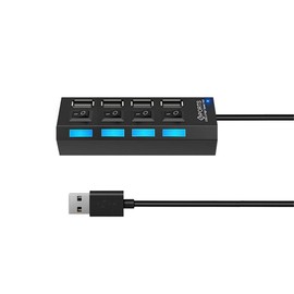 4 Port USB Hub with Individual LED Power Switches,4 Port USB 2.0 Date hub high Speed up to 5Gbps Compatible with PC Laptop and Other Devices …