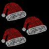 Glitzerdeals Iron-On Patch Rhinestone Christmas Hat Santa Set of 3