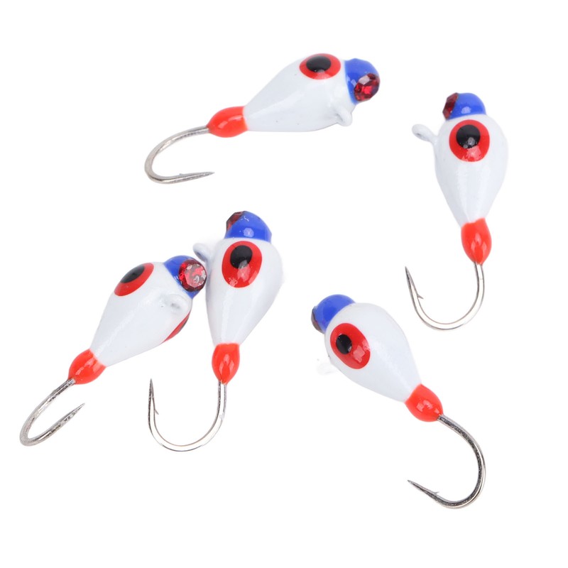 5 Pcs Winter Ice Fishing Jigs Kit Hooks Lures for