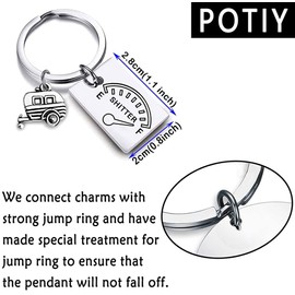 POTIY Shitter's Full Keychain RV Key Chain Christmas Vacation Gift Happy Camper Keychain Redneck Keychain Hillbilly Keychain (Keychain-1)