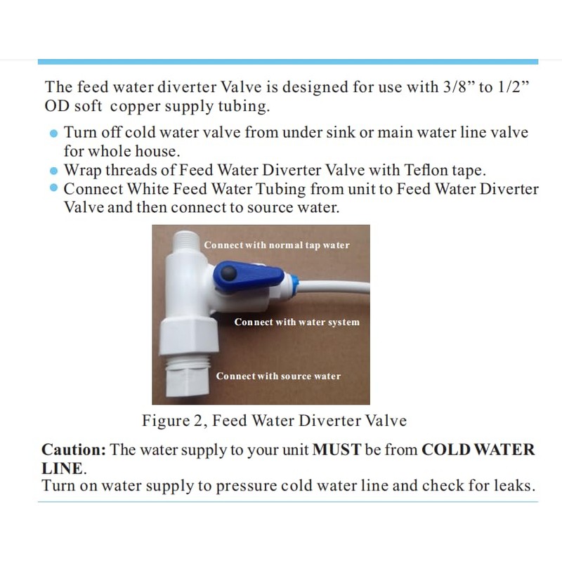 Feed Water Diverter Valve for Reverse Osmosis RO System 1/2"
