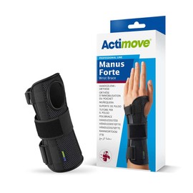 Actimove Professional Manus Forte Wrist Support, Black | Wrist Brace for Arthrosis, Rheumatoid Arthritis, Sprains, Tendon, Soft Tissue & Ligament Injuries, Postoperative Care | Black, Left, X-Small