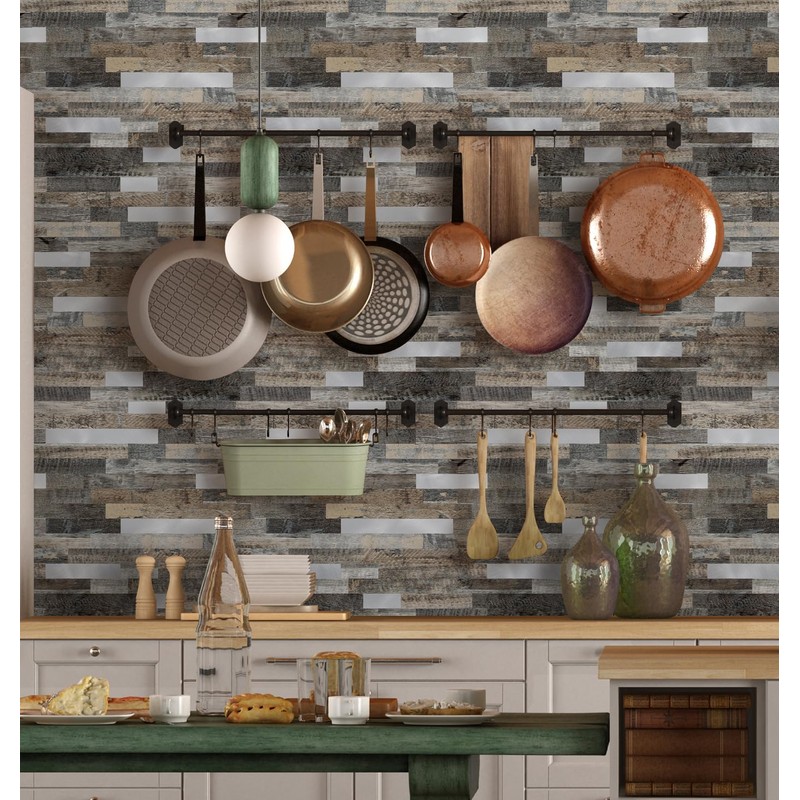 Yipscazo Peel and Stick Wood Tile Backsplash Stick on Tile