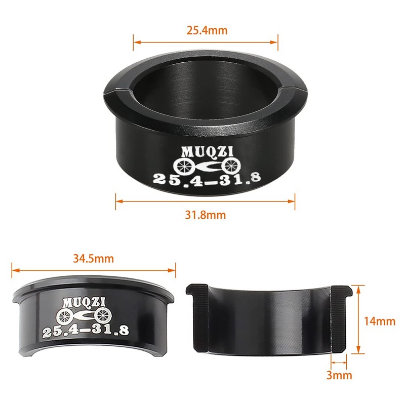 SeonFook 4pcs Bicycle Handle Shim Stem Spacer Aluminum Alloy 25.4-31.8mm