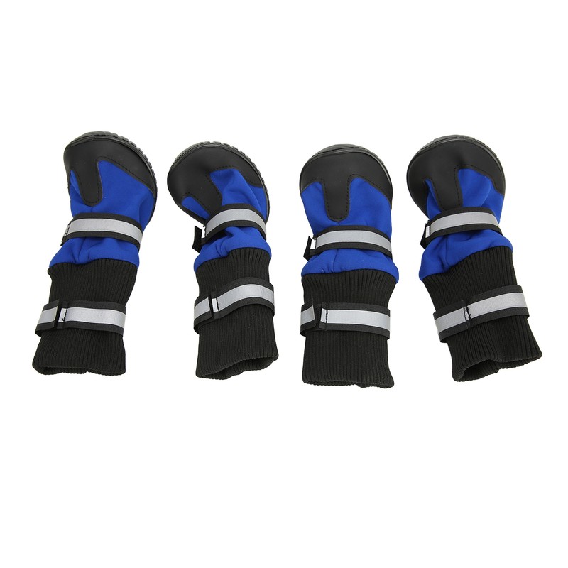4Pcs Dog Boots Waterproof Pet Booties Reflective Breathable Wearproof High