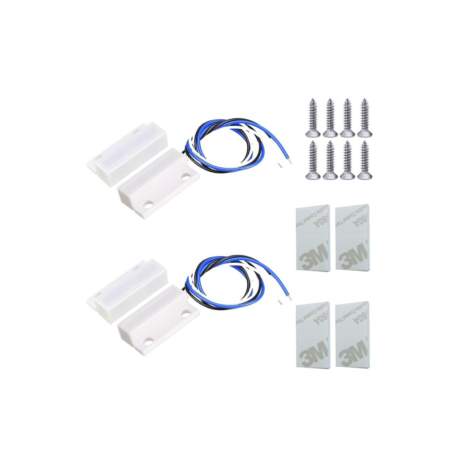 GAGALOR 2-Set NO/NC Magnetic Switch Door Contact Sensor – Surface Mounted Reed Switch With Over 1/2" Operation Distance