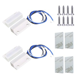 Gebildet 2 Sets White Magnetic Switch Wiring NO/NC Recessed Door Sensor Hidden Window Contact Reed Switch for Access Control Replace Alarm System