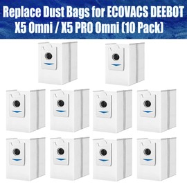 Replacement Disposable Dust Bag Compatible with ECOVACS DEEBOT X5 Omni / X5 PRO Omni Robot Vacuum Bags (10 Pack)