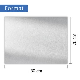 AZ_114 Aluminium Composite Plate Brushed Silver I 30 x 20 cm I 3 mm I Weatherproof Brushed Aluminium Sign in Stainless Steel Look I for Model Building Exhibition Construction Signage DIY Screen