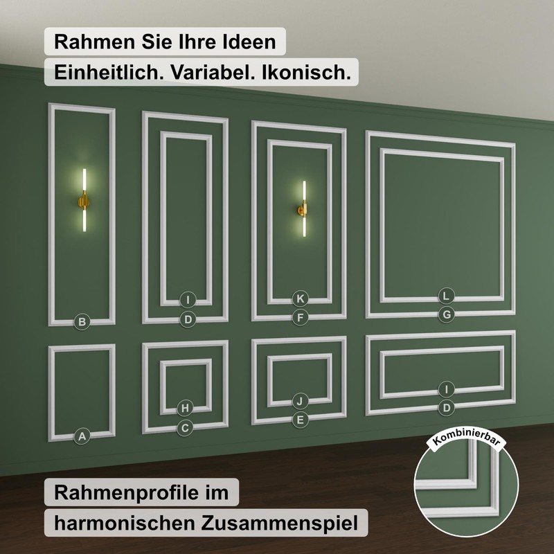 HEXIM Stucco Moulding Wall Frame Sets HDPS White - Choice