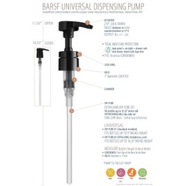 Universal Pumps for Shampoo, Conditioner, Gel, Body Wash, etc, For 1 Liter/33.8 Ounce/1000ml Bottles, set of 2