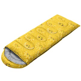 Datura home Kids Sleeping Bag for Boys Girls,Cartoon Sun Print-Lightweight Warm Portable Outdoor Indoor-Waterproof Cold Weather Resistant Sleeping Bag for Camping Hiking(Cartoon Sun)