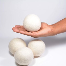 booni - Handmade Natural Wool Dryer Ball - 6 pack XL - (Lavender oil- optional) Reusable Wrinkle free (No Lavender oil)