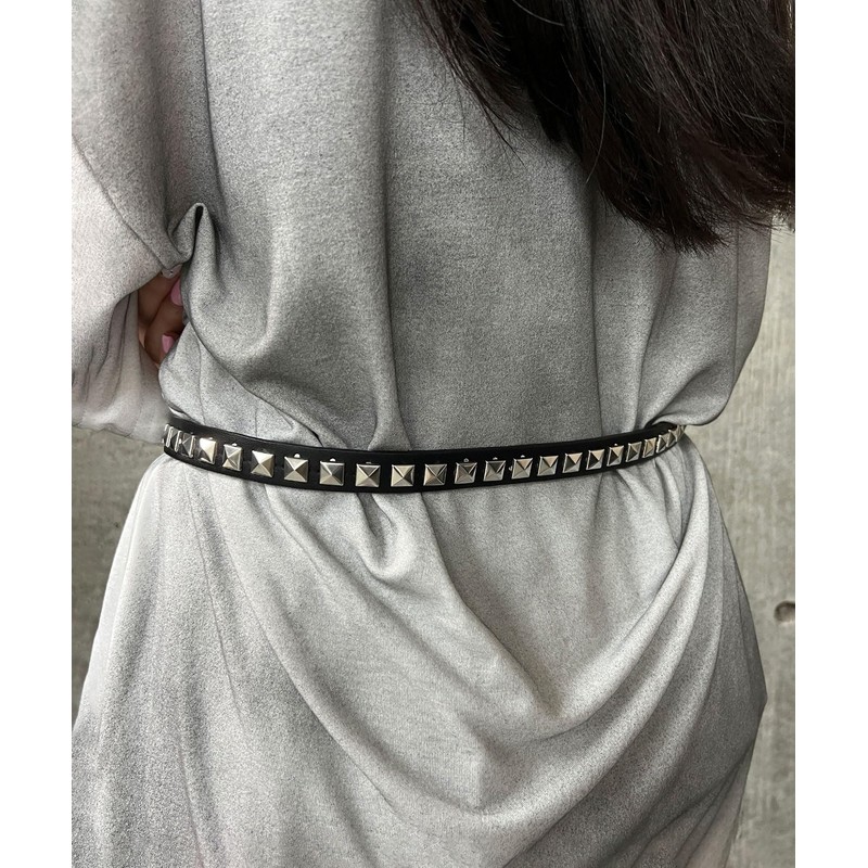 [ウィゴー] Figments スタッズ ベルト レディース F ブラック