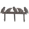 FLAG EMOTES Cast Iron Wall Hook Rack Birds On Fence