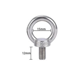 YFFSFDC Eye Bolts M6 Bolts Set of 10 Stainless Steel Bolt Set Hanging Reinforced Auxiliary Hardware Furniture