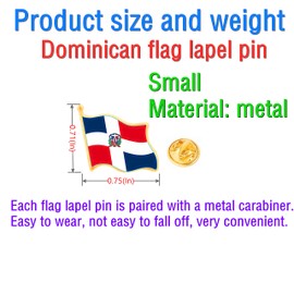 12/25/50pcs small metal Dominican flag lapel pin Dominican Republic Pin for Suit Jacket Dominica Flag Pins Bulk (100)