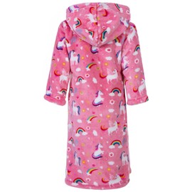 Lodunsyr Kids Bathrobes Toddler Animal Design Robe Boys Girls Unicorn Gifts Bathrobe Flannel Nightgown Children Soft Hooded Sleepwear Unisex Novelty Pink Pajamas 4-5 years