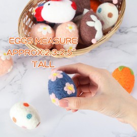 Moukeren 18 Pcs Felted Easter Eggs 2.4 in Tall for Easter Hunt, Basket Stuffers Fillers, Classroom Prize Supplies Surprise, Filling Treats, Party Favor, Hanging Ornaments Easter Tree Decor (Rustic)