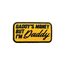 Roiseposie Daddy's Money but I'm Daddy Patch, Funny Father's Day 3 Inches Iron On/Sew On Embroidered Sarcastic Applique Fabric Patches for Clothes Backpacks Hat Jeans, Humor Patches for Men Husband