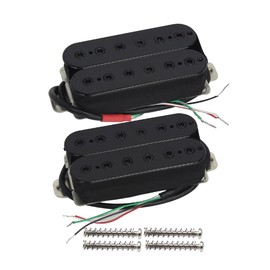 FLEOR Neck+Bridge Pickup Set Double Coil Humbucker Pickups for Electric Guitar Pickup Replacement-Black