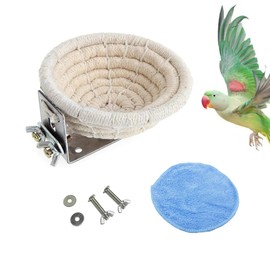 winmiya Cotton Bird House Bird Nest with Set dcrew for Budgie Parakeet Cockatiel Parakeet Conure Canary Finch Lovebird Small Parrot(Newly added blue velvet pad)
