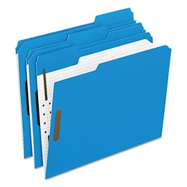 Pendaflex 21301 Folders, 2 Fasteners, 1/3 Tab Cut, Letter, 50/BX, Blue
